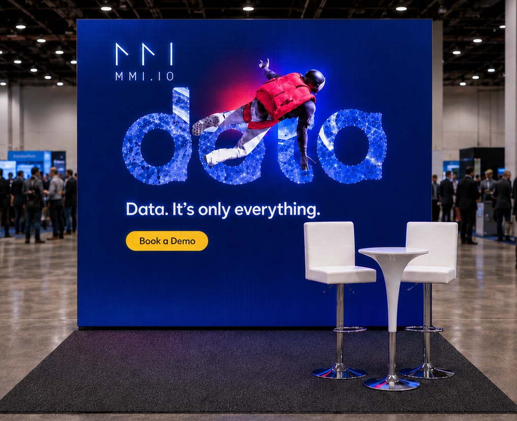 10x8 custom LED video wall exhibit concept designed to help brands stand out at Las Vegas trade shows